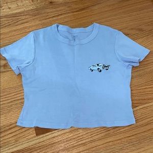 Brandy Melville blue cropped shirt